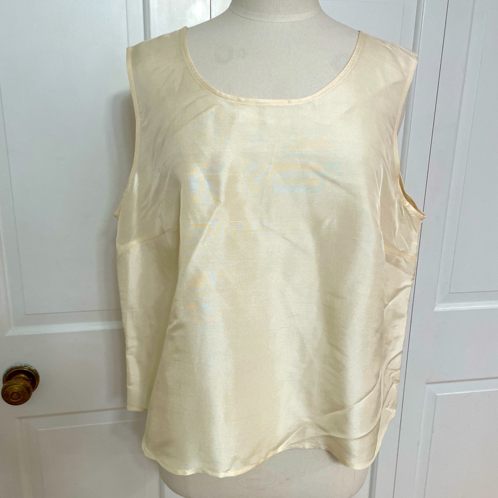 Women's Cream Satin Tank Top